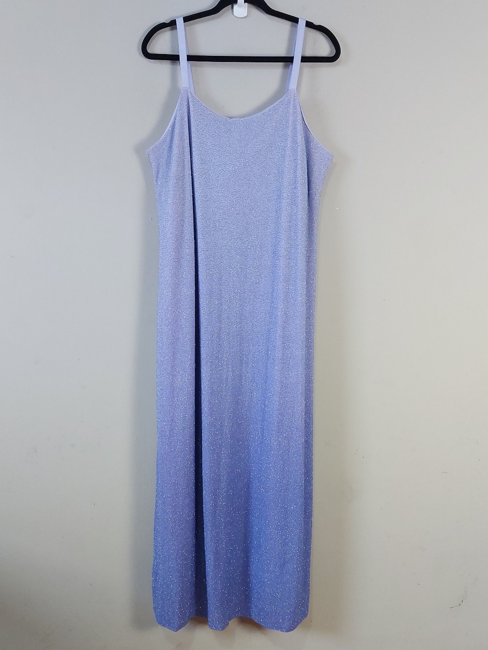 Y2k Vintage Shimmery Glittery Slip Maxi Dress Plus Size 24 Ombre Purple Blue